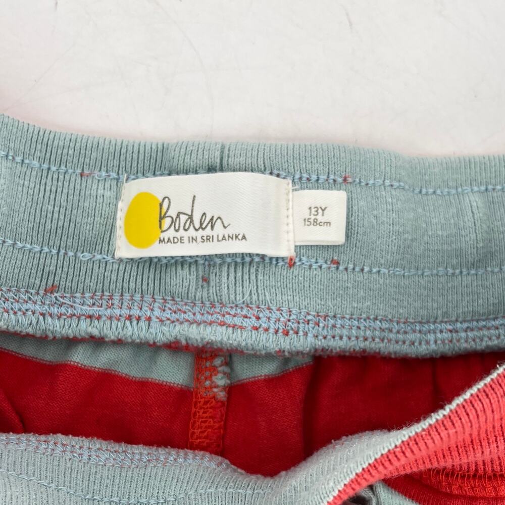 Boden Kids Unisex Y13 (158cm) Soft‎ Red Gray Stripe Cotton Patch Pockets Shorts - Picture 3 of 3